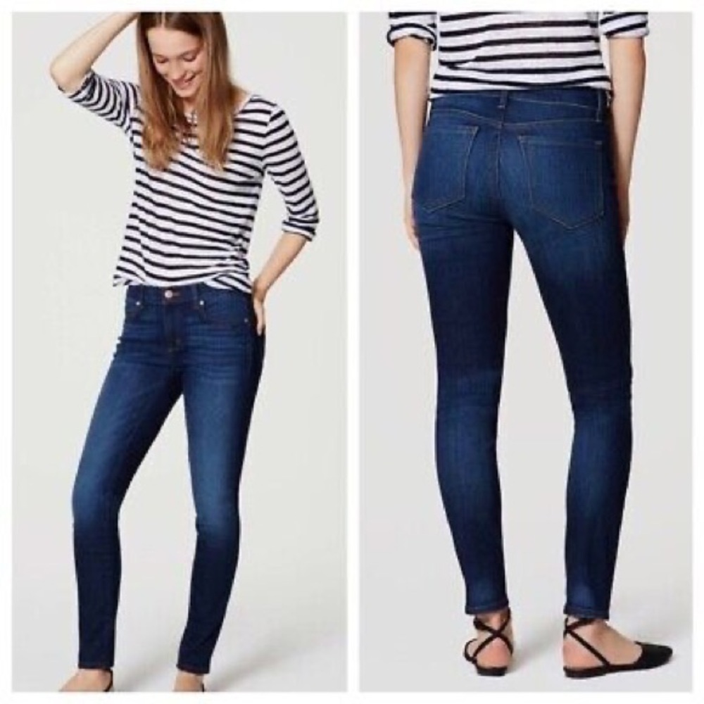 Ann Taylor Modern Skinny‎ Blue Skinny Jeans